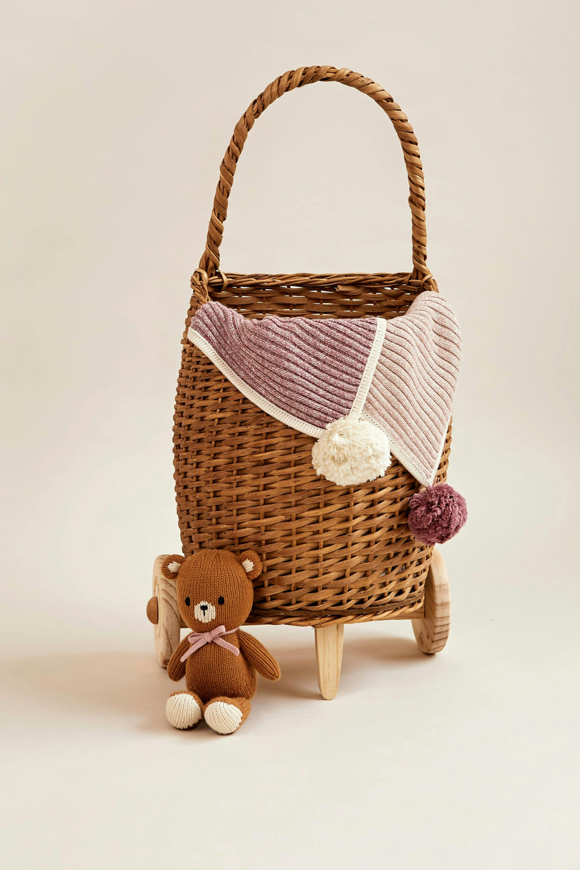 The Baby bear 8.5" tobacco & pink