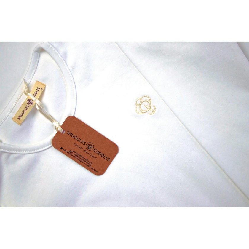 Cream Pajama Set in Organic Pima Cotton