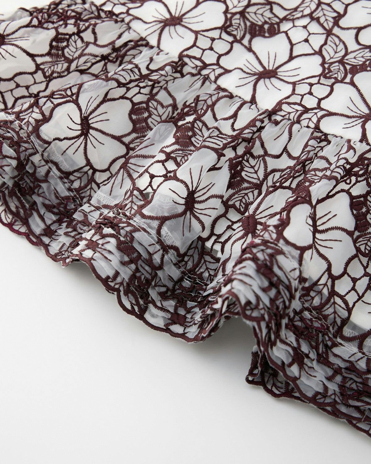 Chelsea Cotton Embroidered Dress, Wine