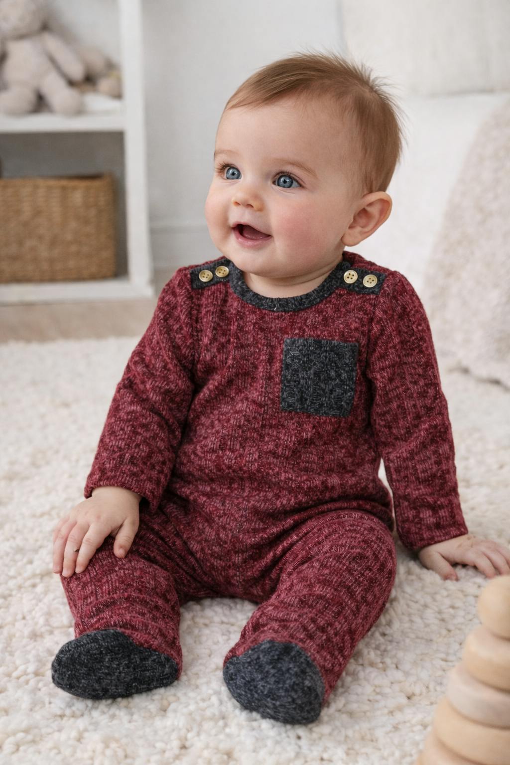 Marled Knit Footie