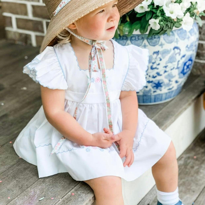 Palmetto Girl’s Hat - Navy Ric-Rac Ribbon