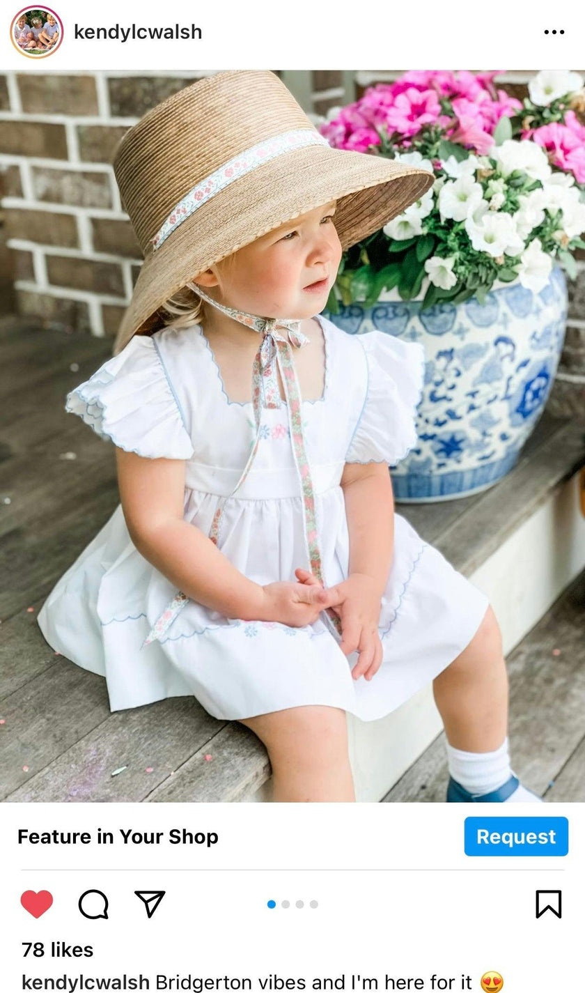 Palmetto Girl’s Hat - Navy Ric-Rac Ribbon