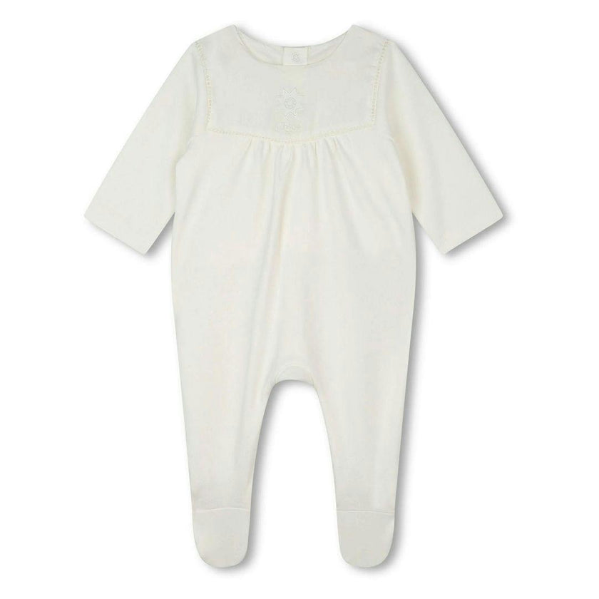 Ivory Embroidered Babygrow Toy Set