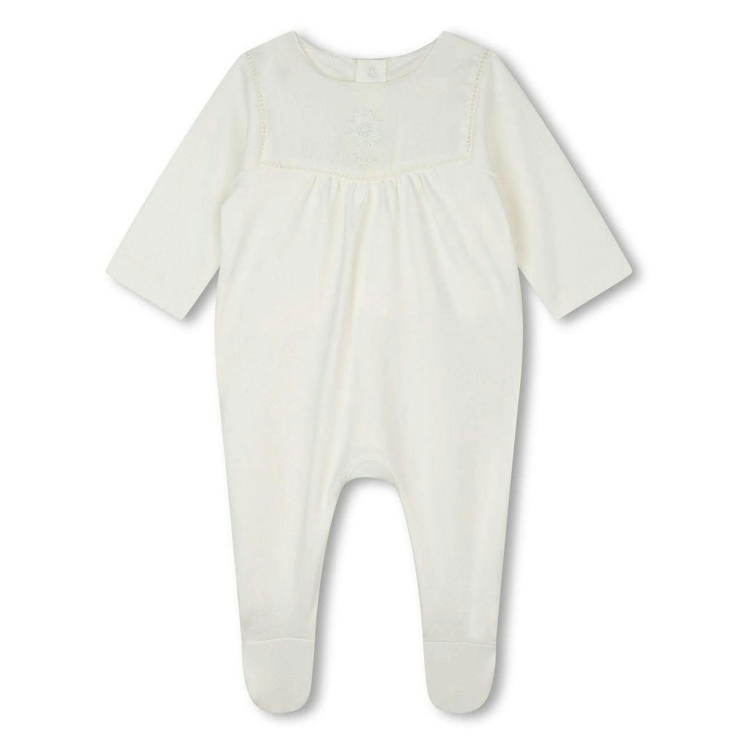 Ivory Embroidered Babygrow Toy Set