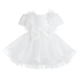 White Celestara Ruffle Bow Dress