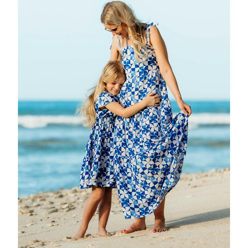 The Greece - Girls Smocked Waist Sun Dress