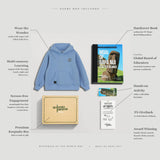 Moai Ancient Wonders Gift Box with Embroidered Kids Hoodie, Book, and Activities