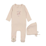 Prancing Footie & Hat Set Barely Pink