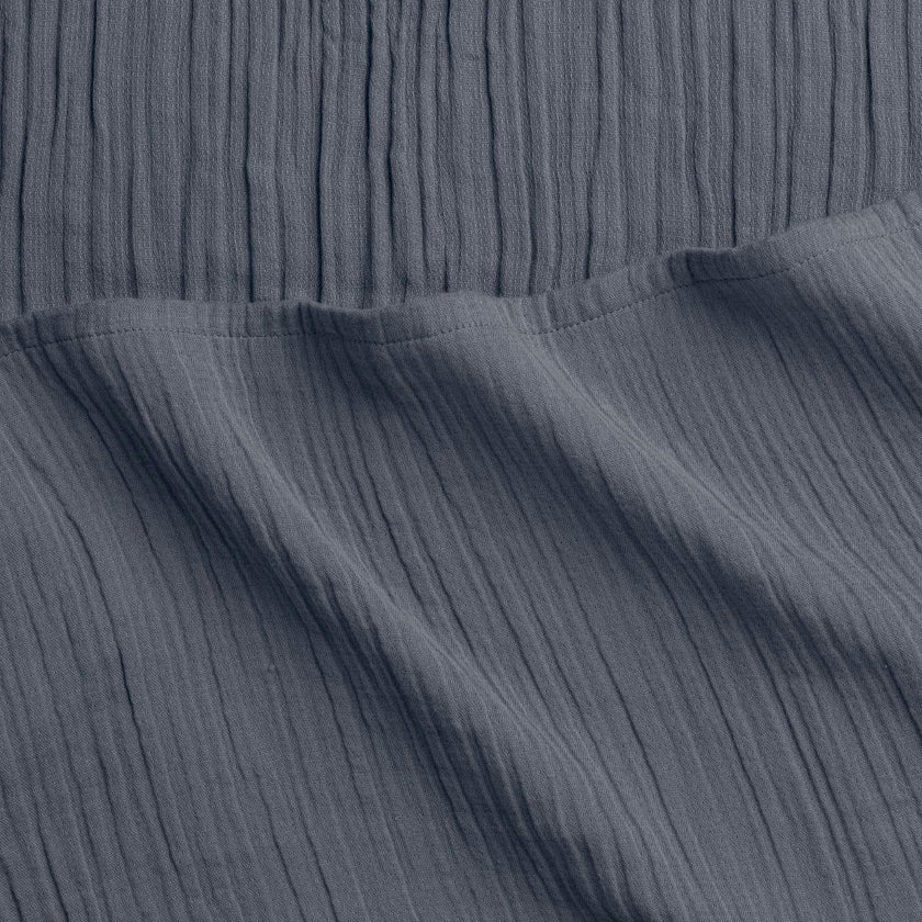 Oasis Crinkled Comfort Flat Sheet (Midnight Tide)