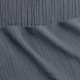 Oasis Crinkled Comfort Flat Sheet (Midnight Tide)
