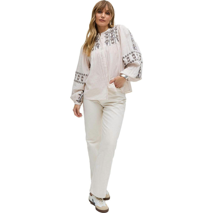 Demi Embroidered Ballon Sleeve Shirt