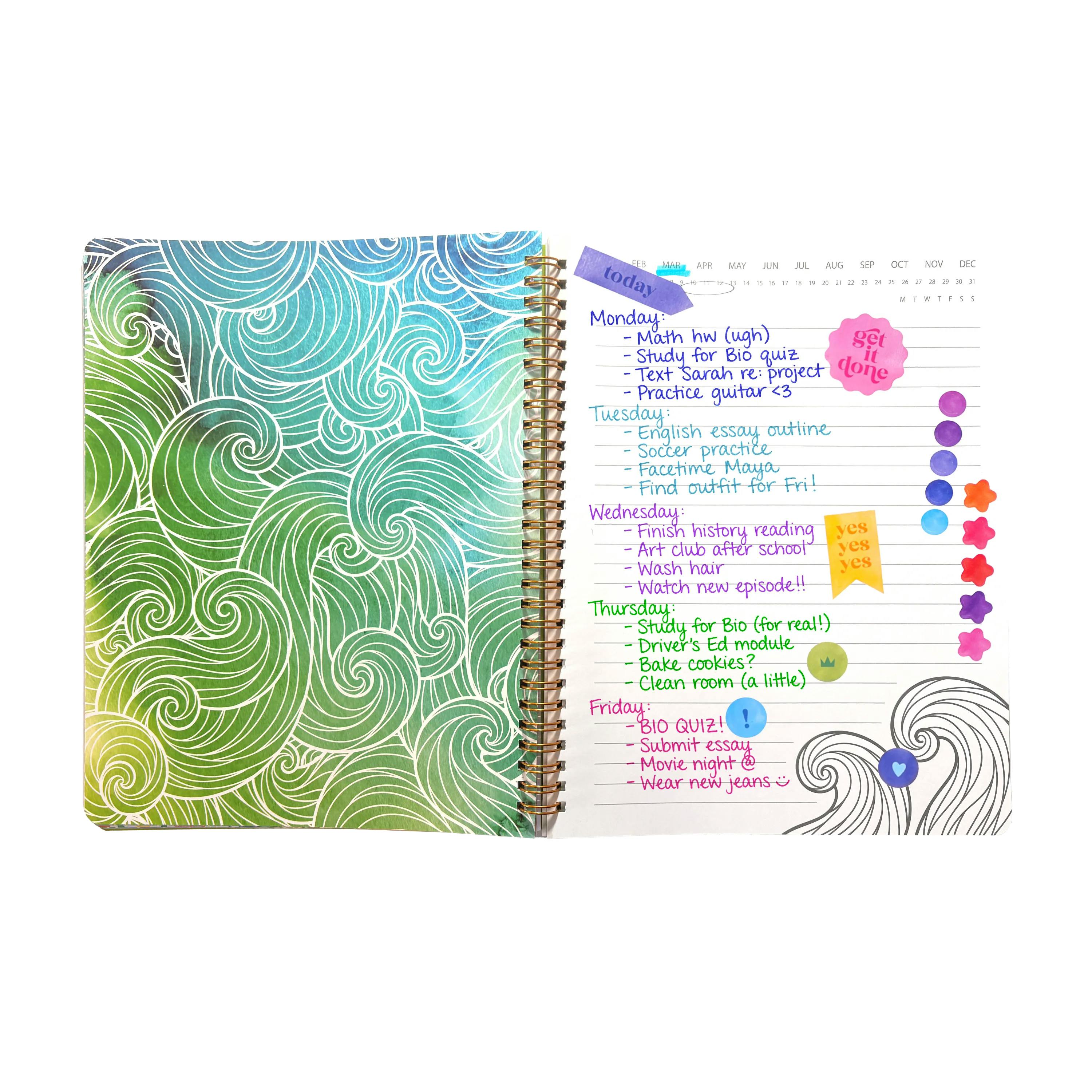 Artful Notes Reverse Coloring Notebook - Wildscape - 100 Pages 2 Sticker Sheets
