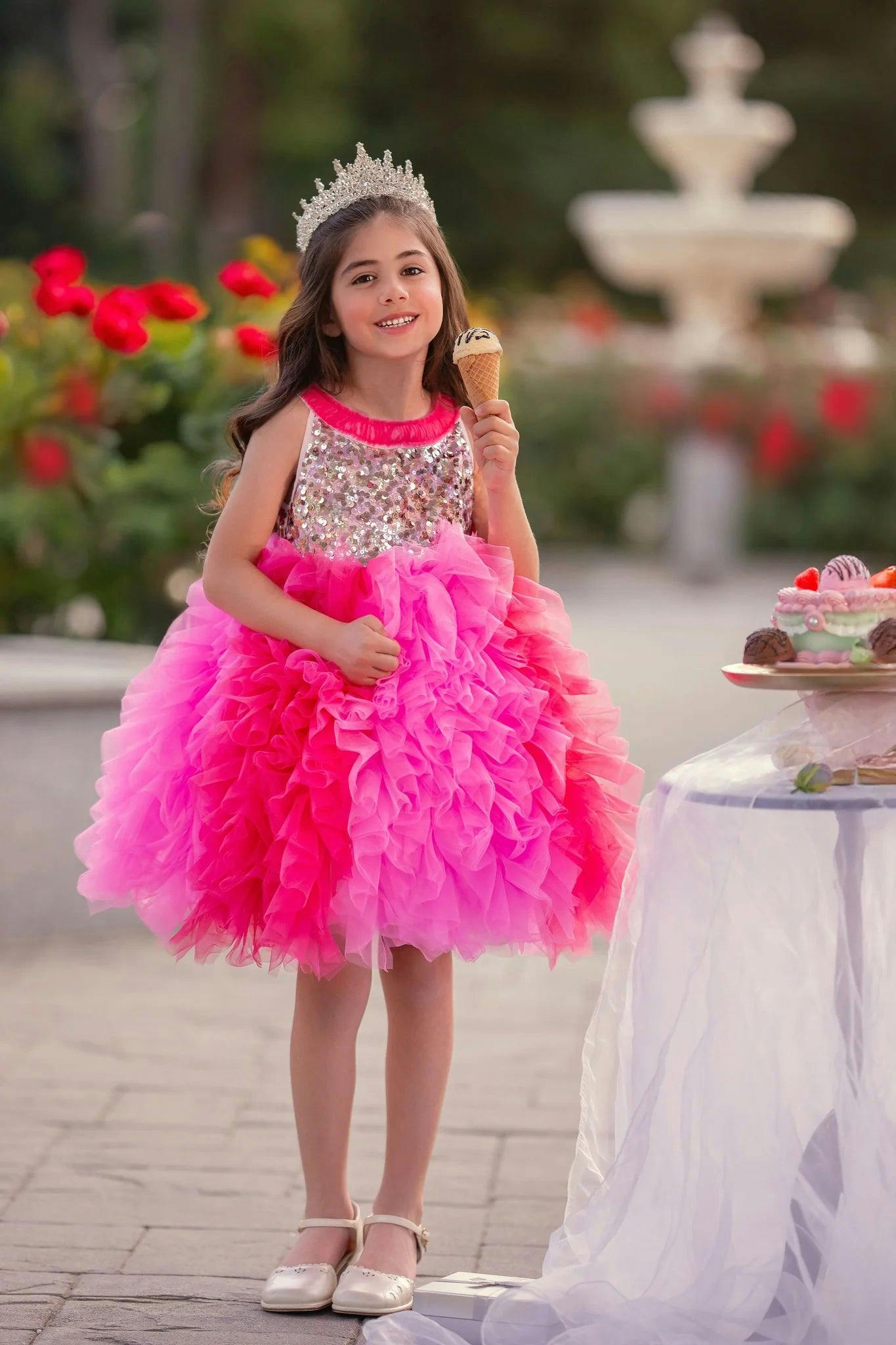 Princess Rosabelle Ruffle Dress - Girls Party Dress