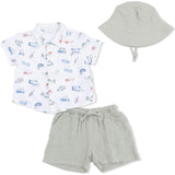 Fishing Lures - Polo Button Up with Casual Short & Bucket Hat