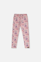 Printed Leggings Pink Printed Daisies