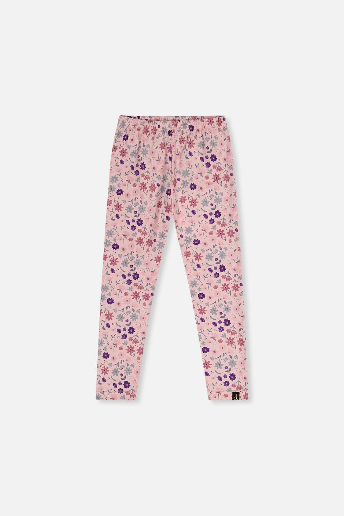 Printed Leggings Pink Printed Daisies
