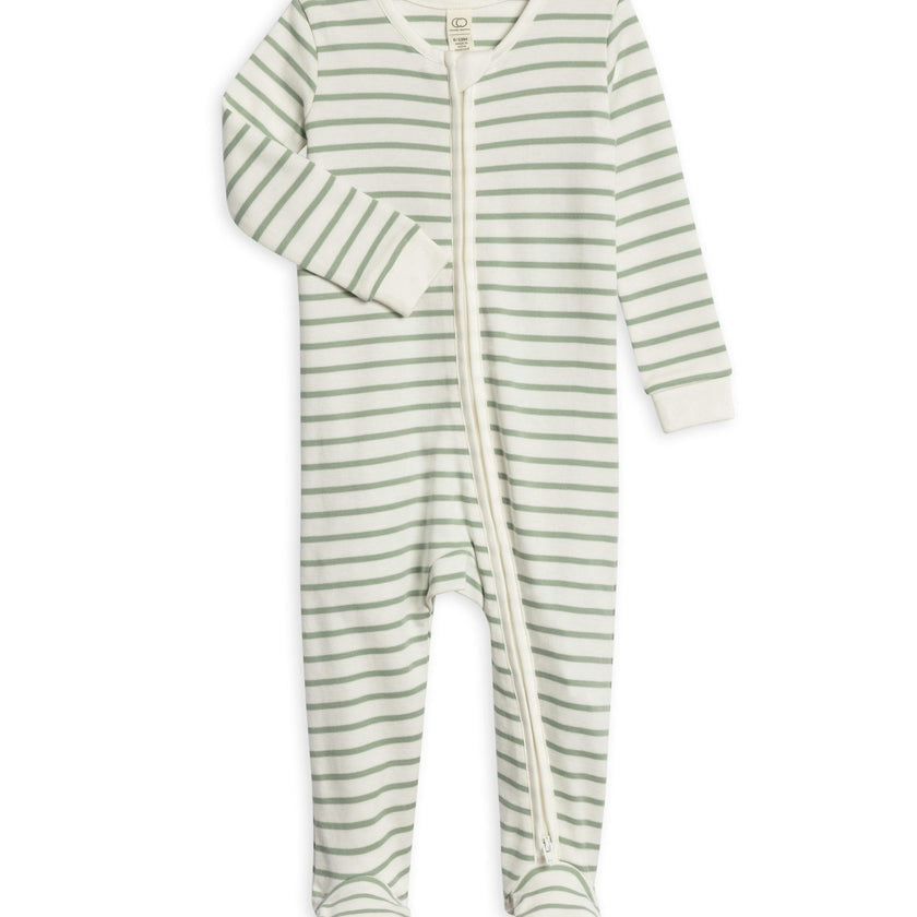Peyton Zipper Sleeper Wave Stripe / Rain