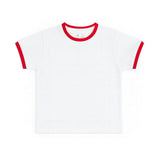 White T-Shirt With Red Tipping