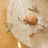 Removable Leaves Round Washable Rug