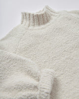 Boxy Mock Neck Sweater - Fuzzy