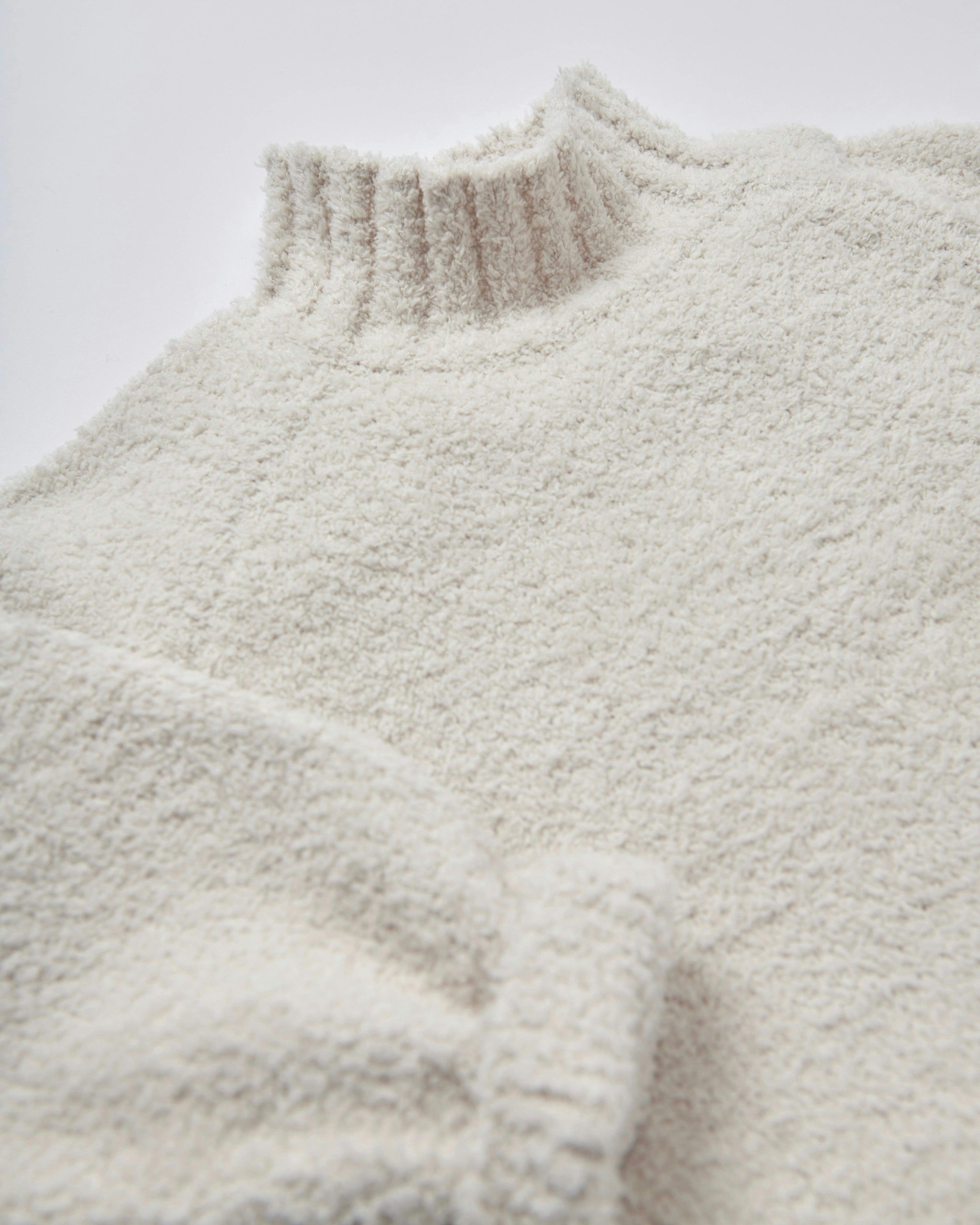Boxy Mock Neck Sweater - Fuzzy