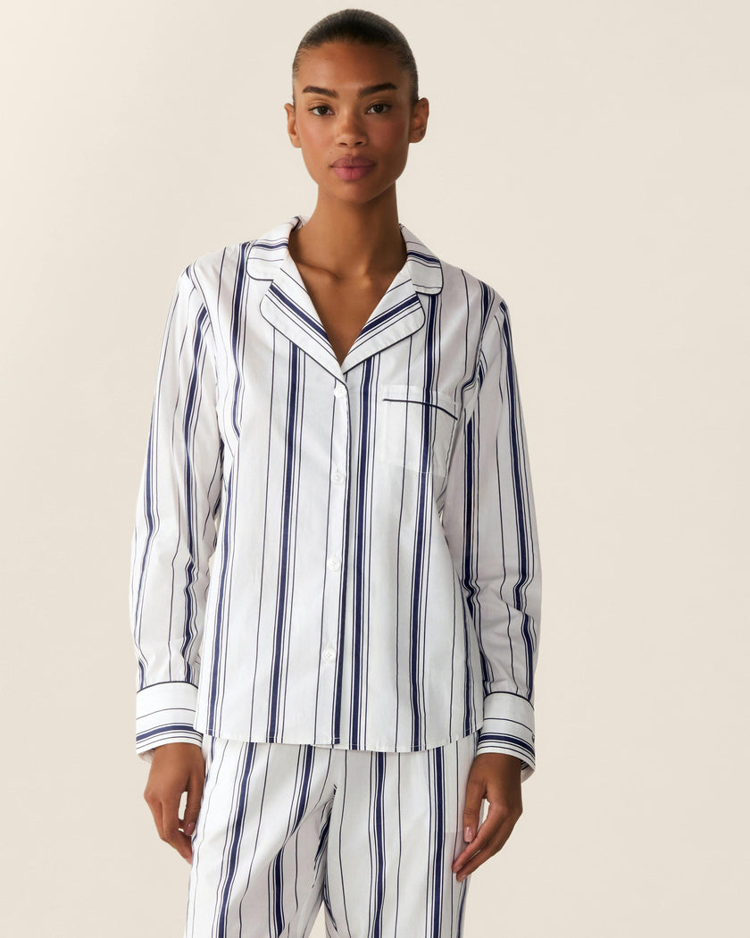 Women's Poplin Pajama Set in Parlor Stripe