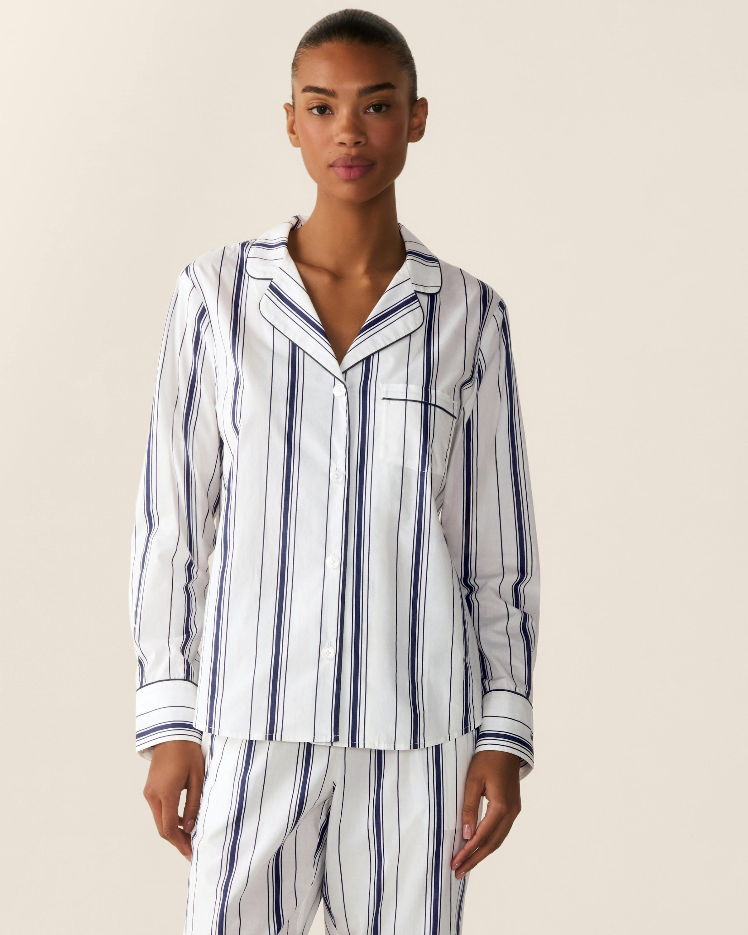 Women's Poplin Pajama Set in Parlor Stripe