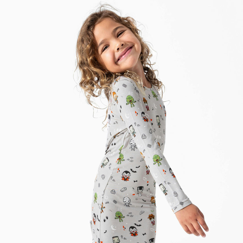 Little Monsters Bamboo Girls' Short Sleeve Dress