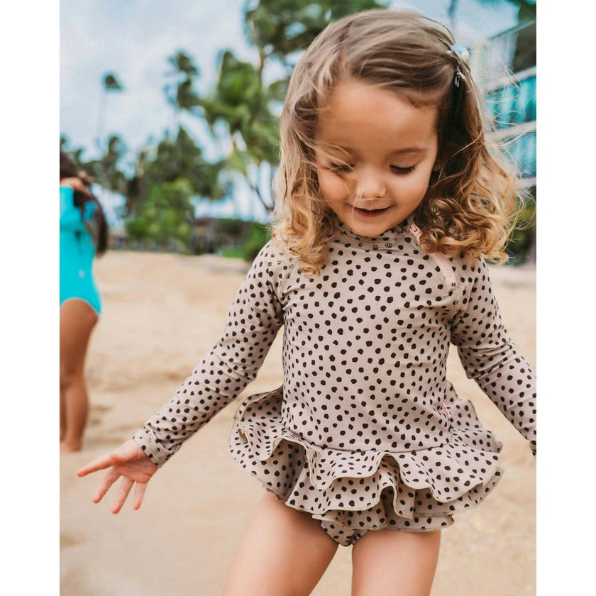 Reese 2-Piece Long Sleeve Peplum Top & Bottom Swimwear