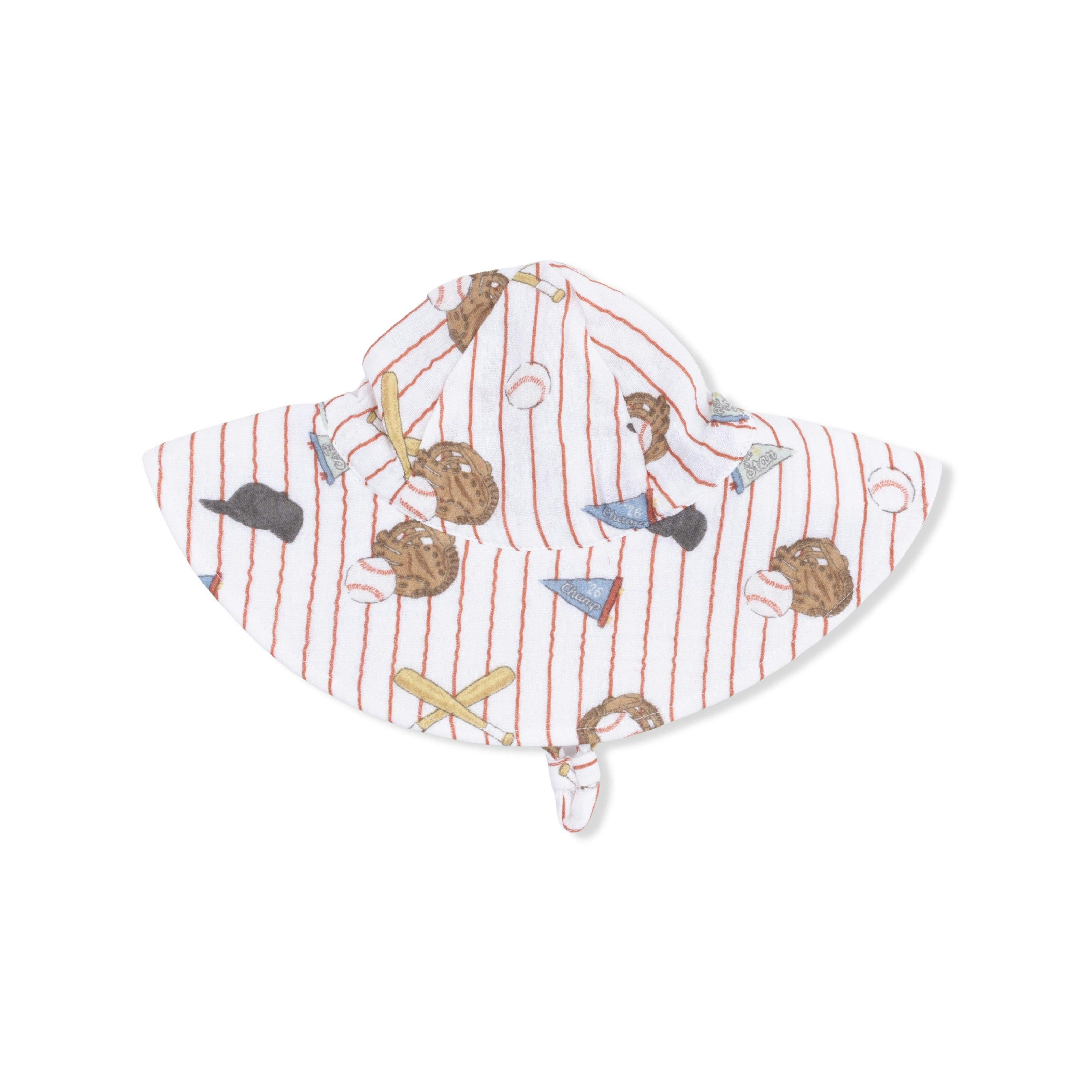Vintage Baseball Stripe - Wide Brim Sun Hat