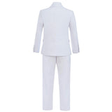 White Peak Lapel Trim Wool Suit