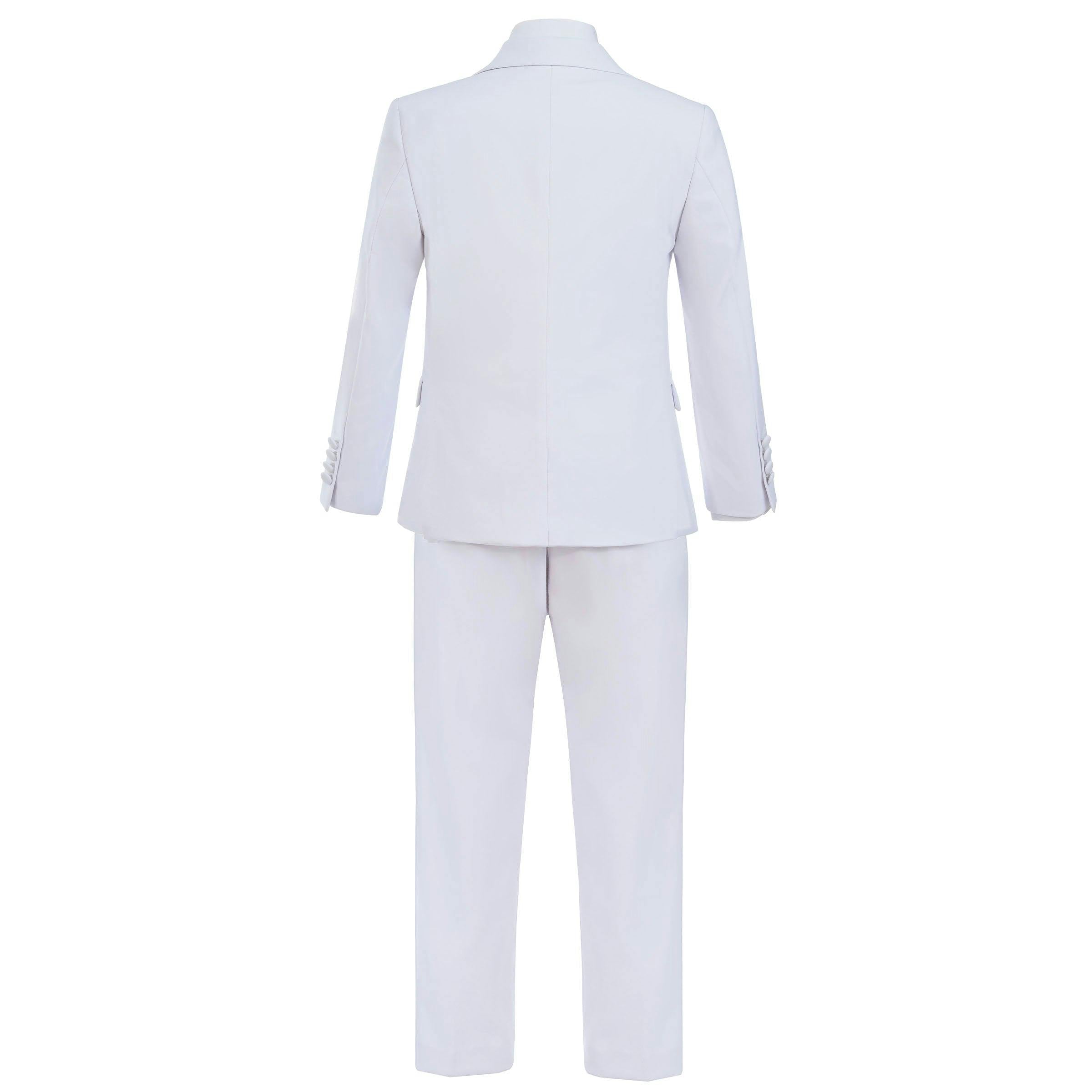 White Peak Lapel Trim Wool Suit