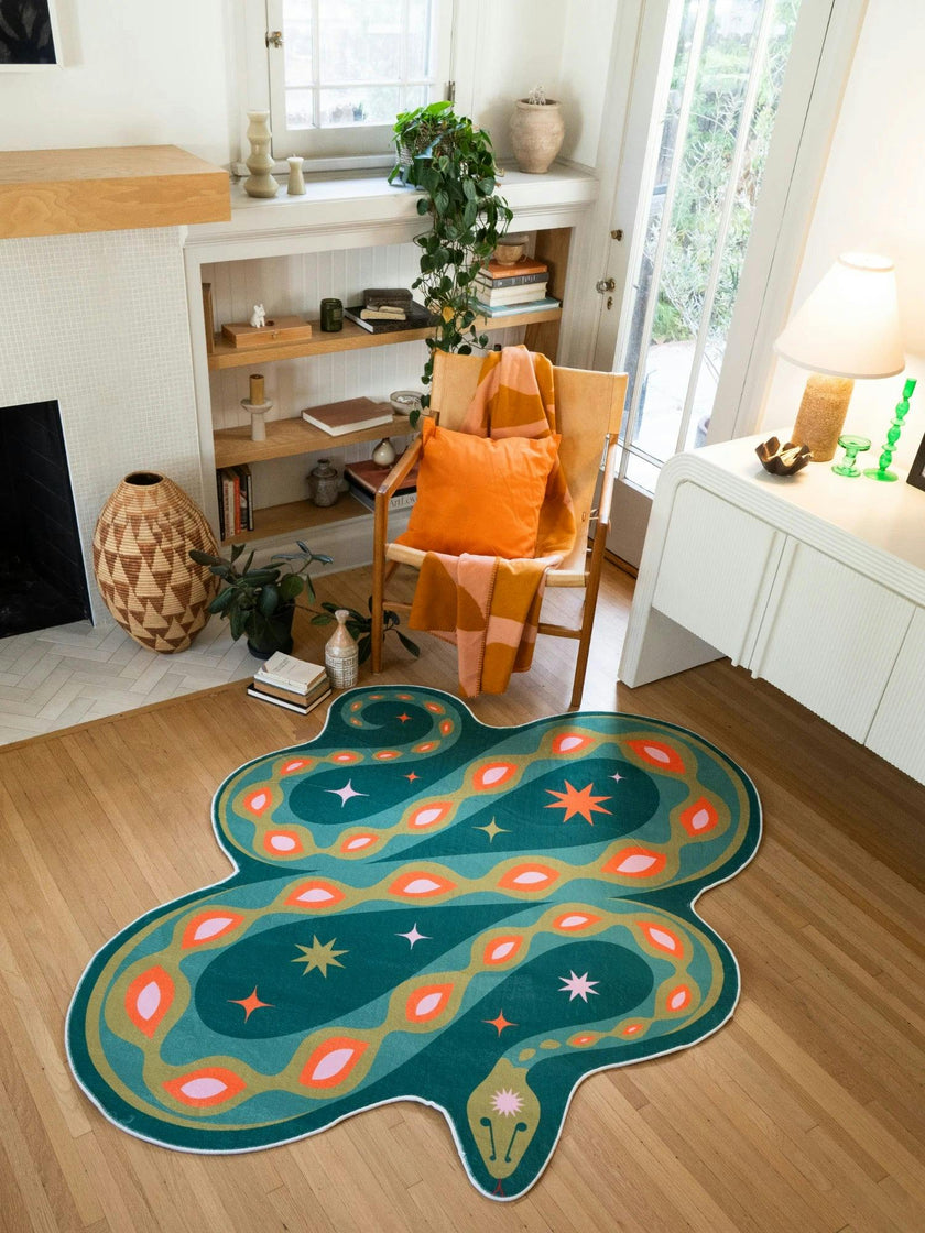 Abstract Snake Rug by Jessica Miller