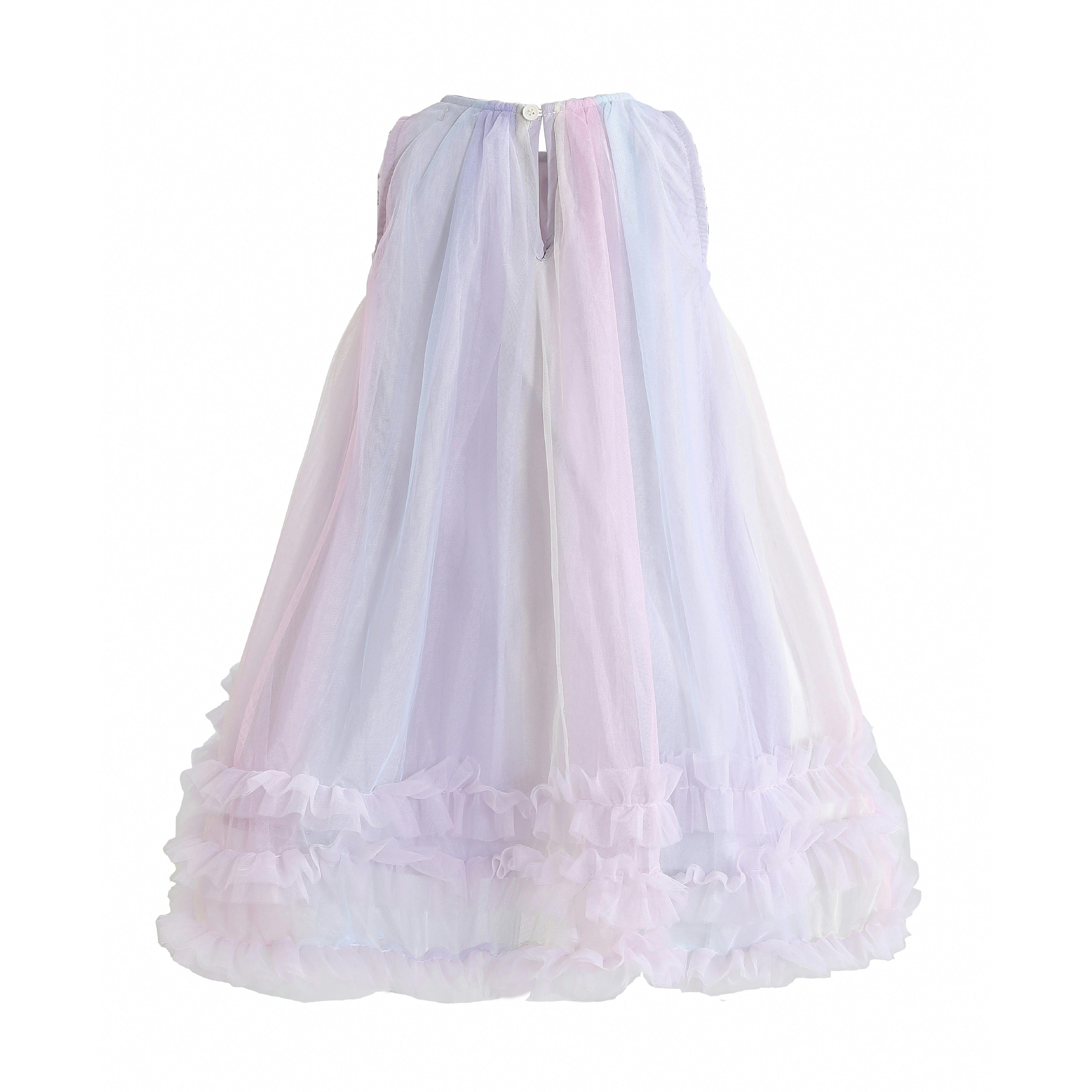 Purple Orielle Pastel Bow Ruffle Dress