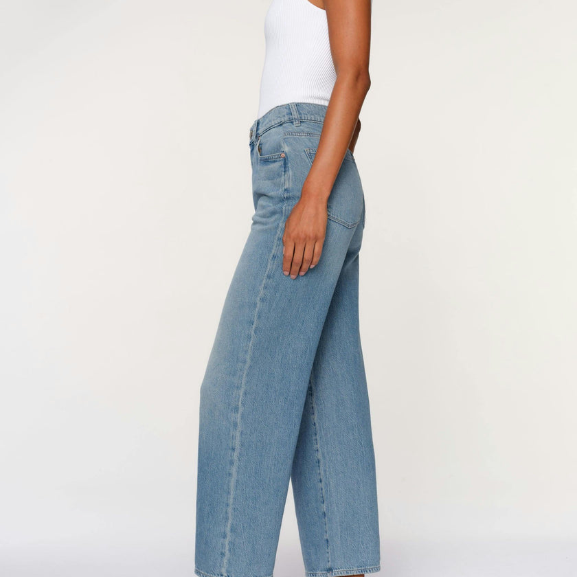 Hepburn Wide Leg High Rise Ankle Jeans | River Bank