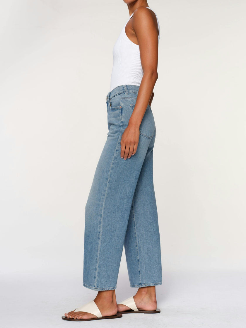 Hepburn Wide Leg High Rise Ankle Jeans | River Bank