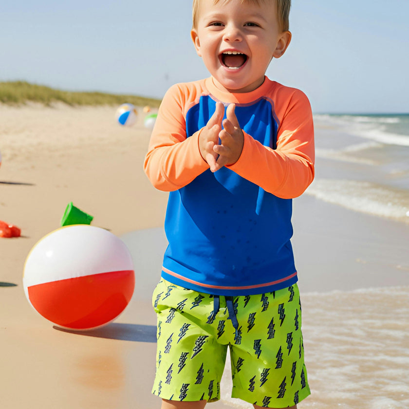 Dylan Boys Lightning Bolt Print Board Shorts