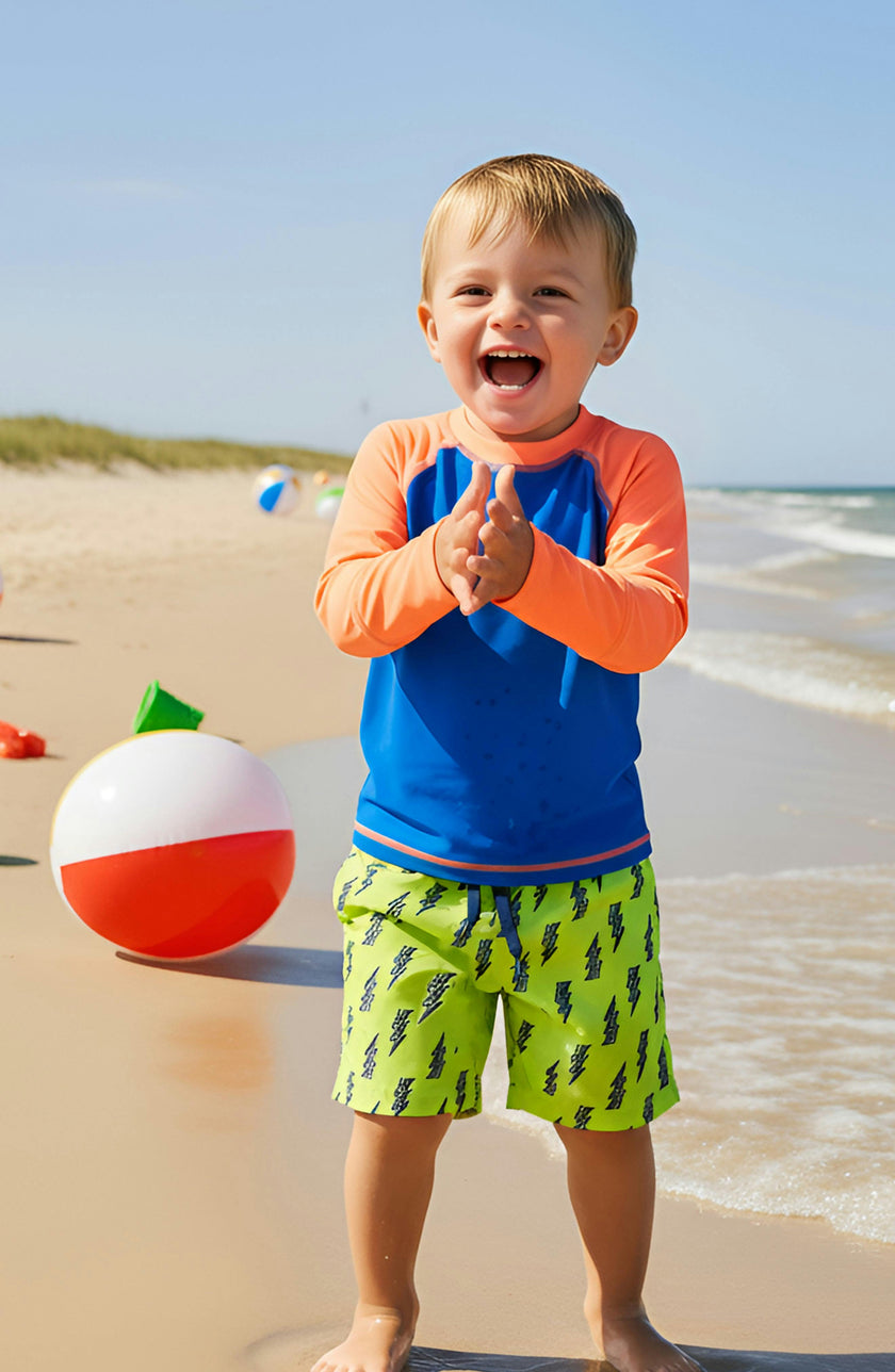 Dylan Boys Lightning Bolt Print Board Shorts