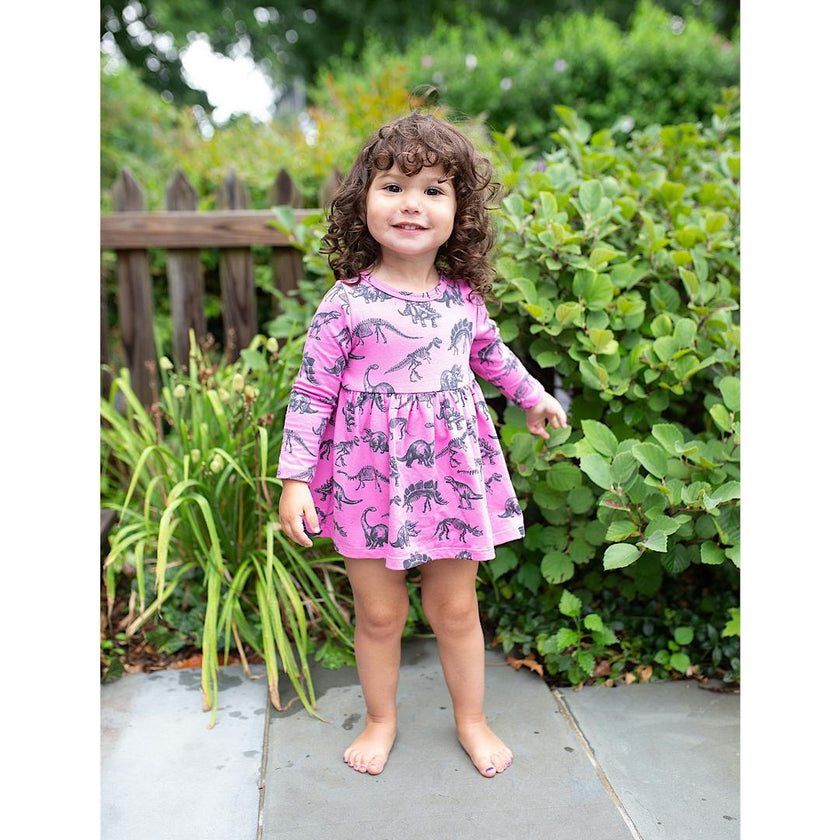 Long Sleeve Bubble Romper in Dino