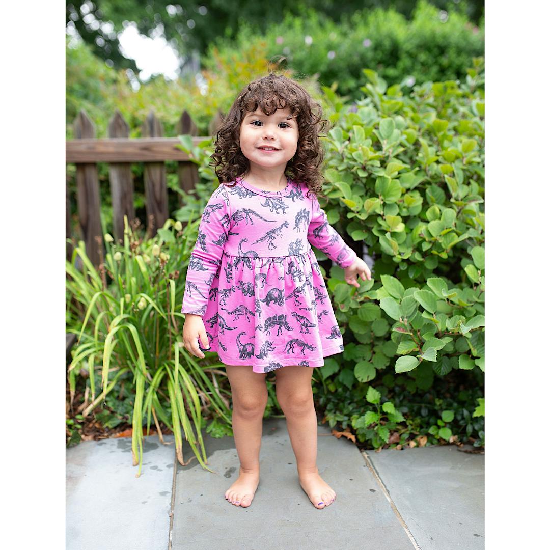 Long Sleeve Bubble Romper in Dino