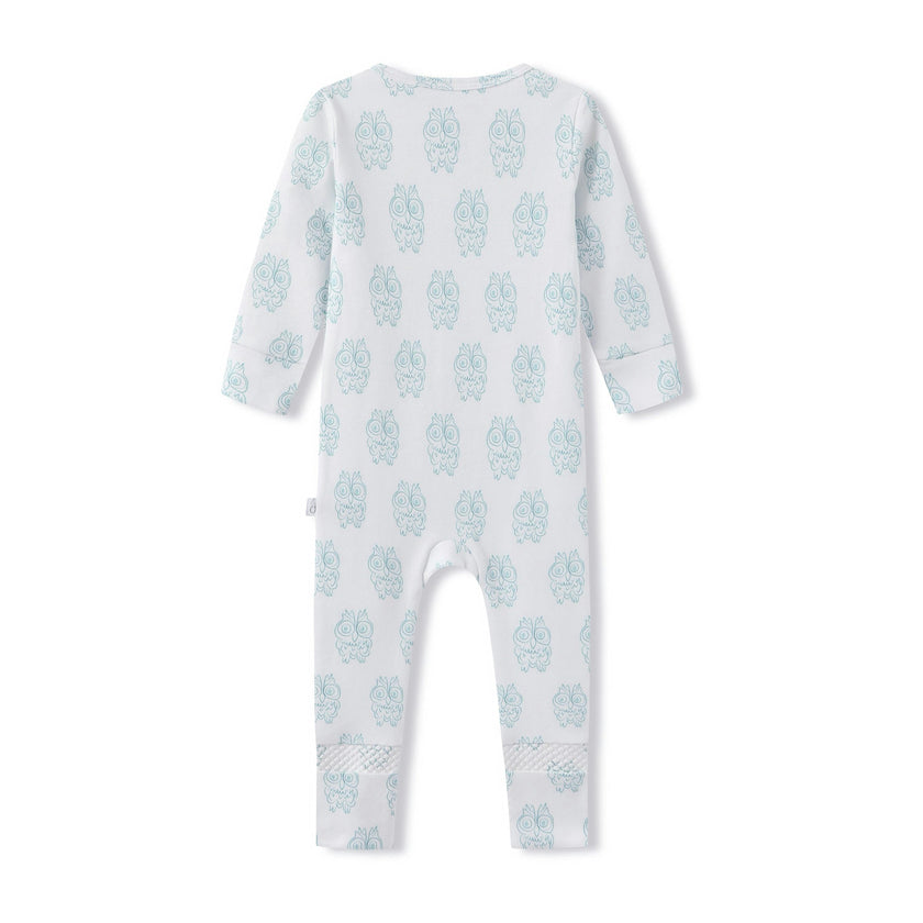 Organic Cotton Magnetic Footie Pajama - Petite Chouette Green