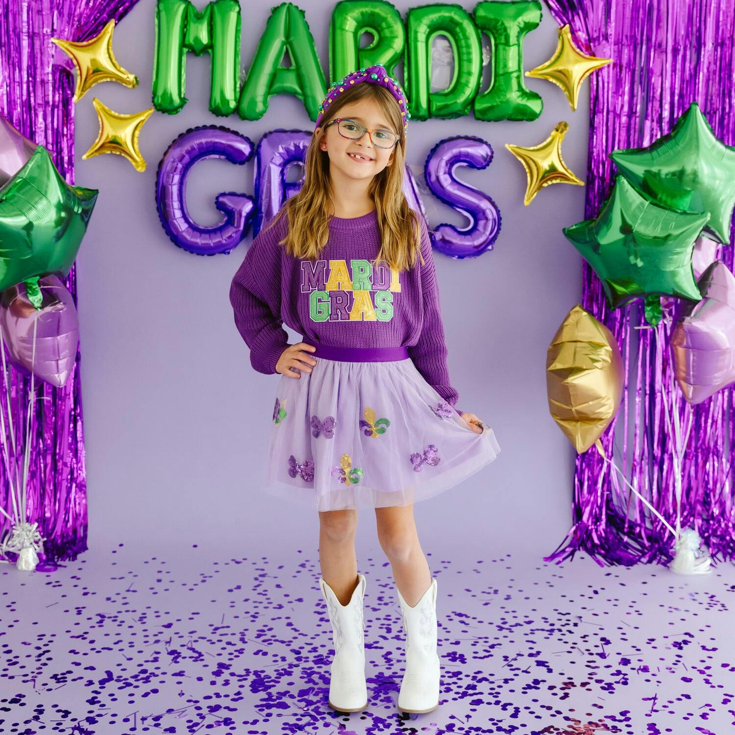 Fleur De Lis Sequin Mardi Gras Tutu