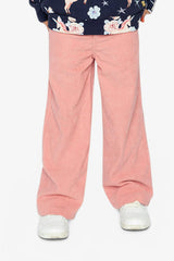 Stretch Corduroy Wide Leg Pants Pink