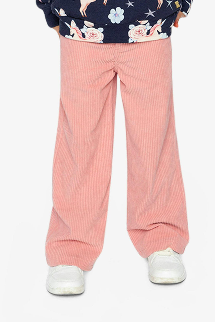 Stretch Corduroy Wide Leg Pants Pink