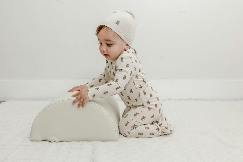 Bear Print Onesie with Hat