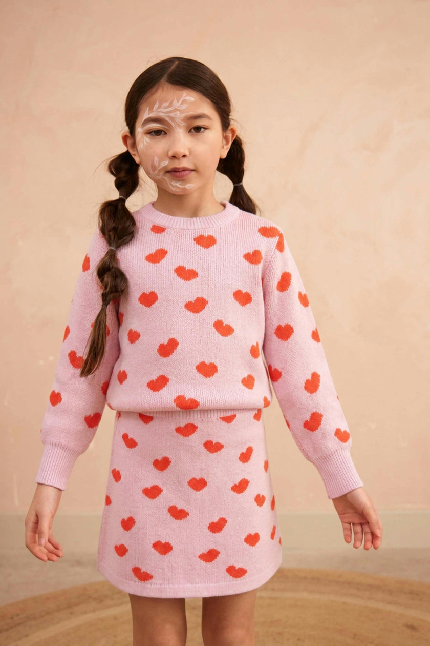 Love Hearts Skirt | Bubble Gum