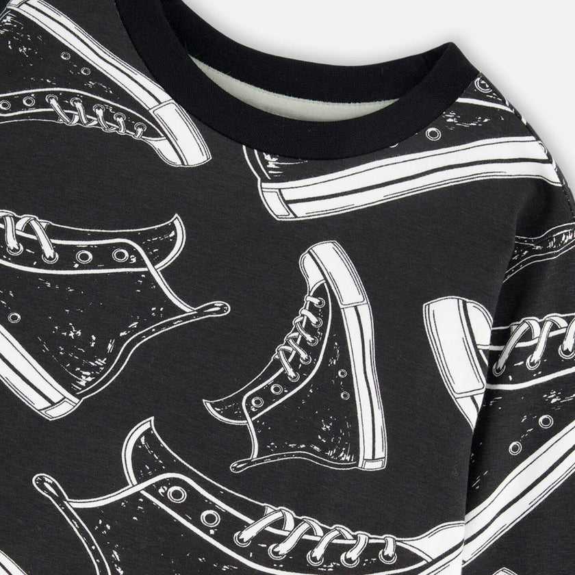 Long Sleeve Organic Cotton Allover Print Tee