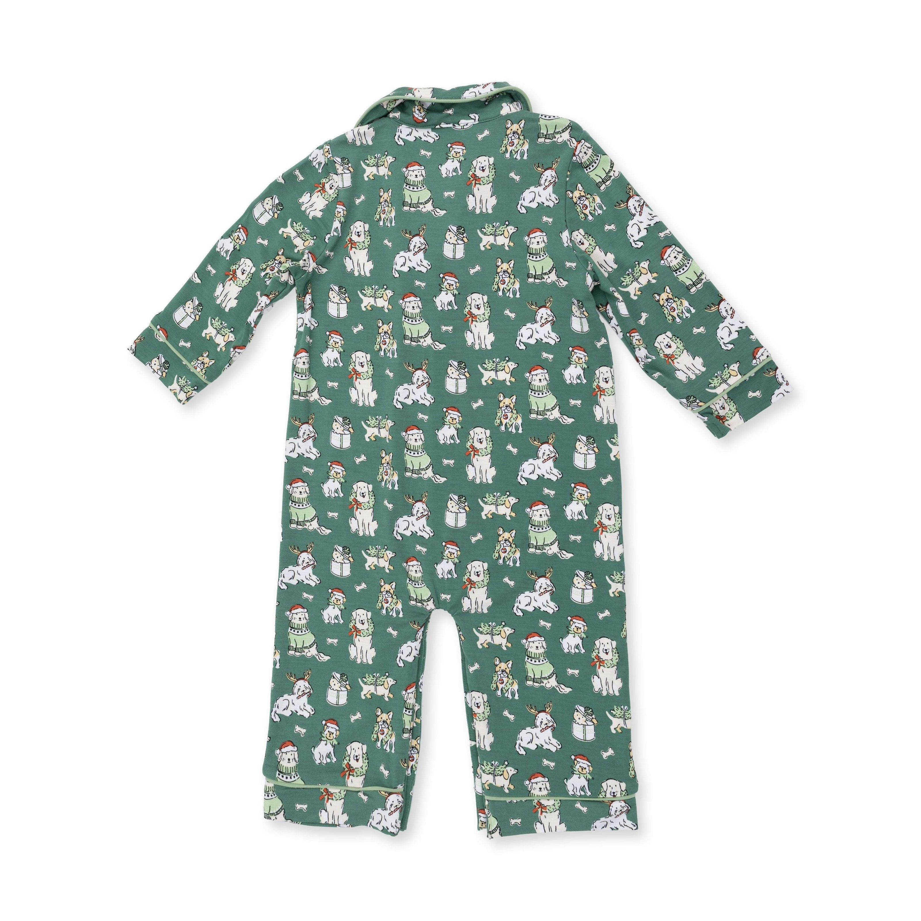 Christmas Dogs Uni - Long Sleeve Coat Style Romper
