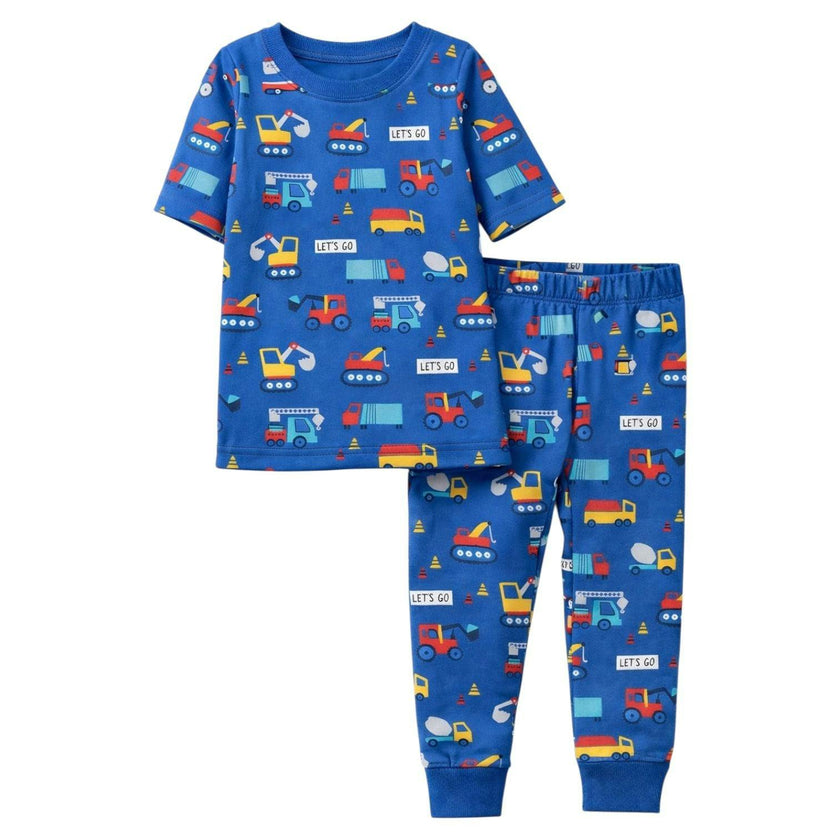 Kids and Toddlers Cars Shorts Sleeve Snug Fitted Soft Pajamas Set