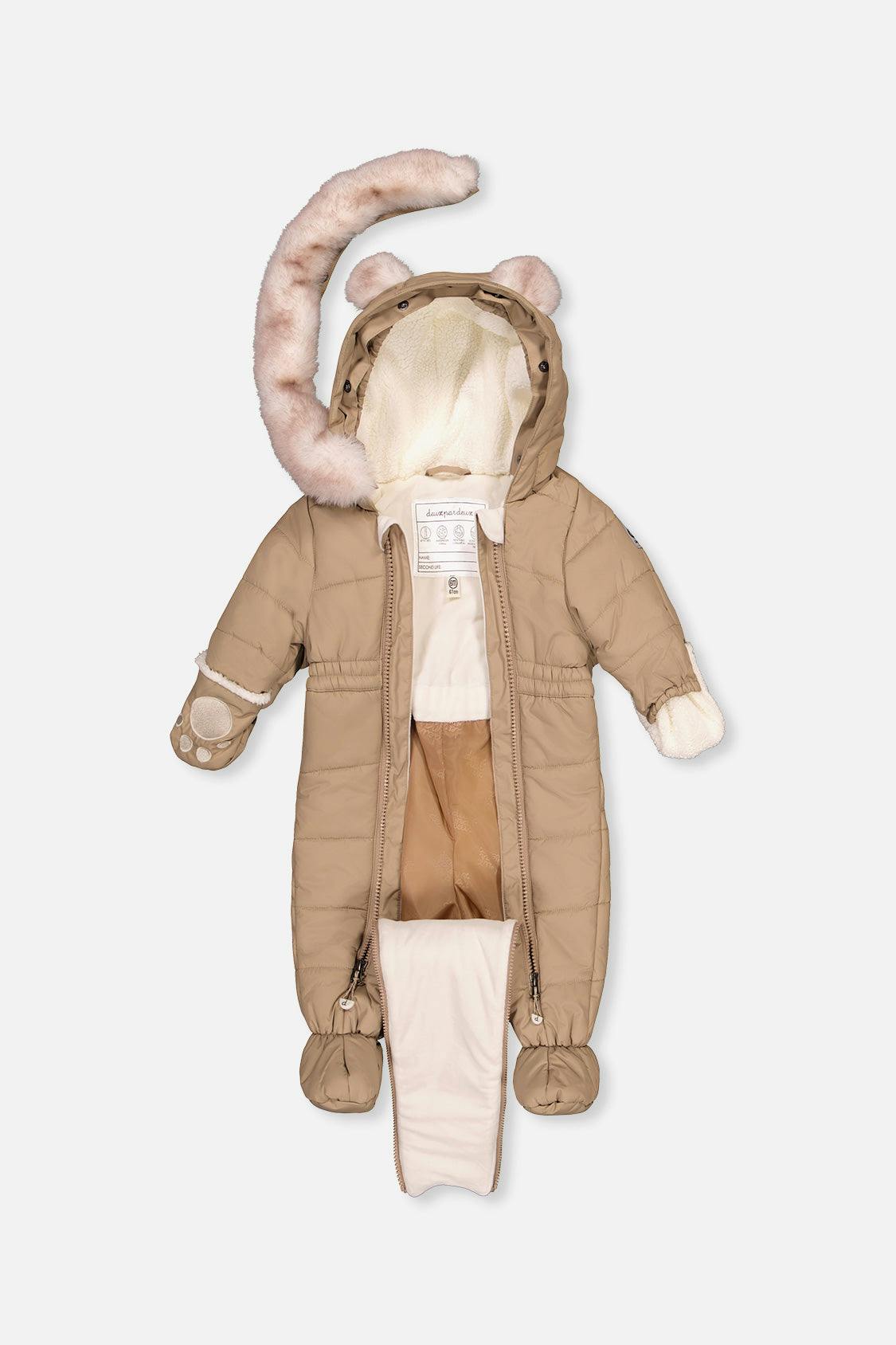 Baby One Piece Snowsuit For Car Seats Taupe